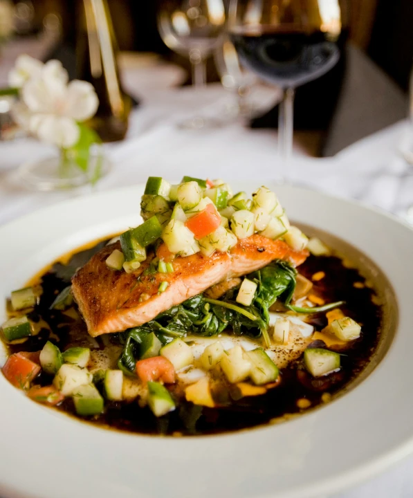 Grilled Salmon with Fresh Veggie Salsa